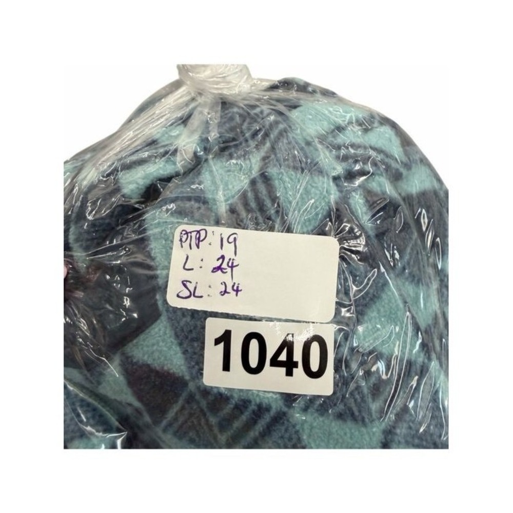 L.L.Bean Fleece Jacket Womens Medium Teal Geometric Full Zip Recycled Outdoor - Picture 4 of 5